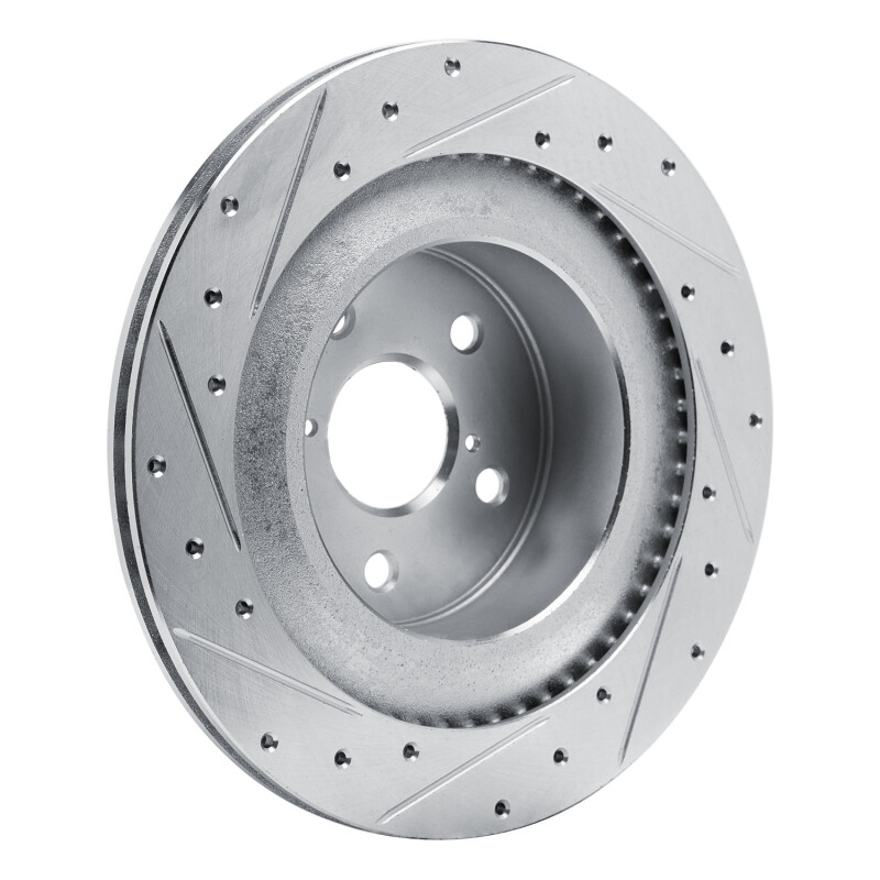 Lexus RC300 Brake Rotor (1) - Rear Right - R1 Concepts - Drilled & Slotted - Silver - `21-`22